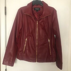 Liz Claiborne Women’s Burgundy Red Faux Leather Jacket L